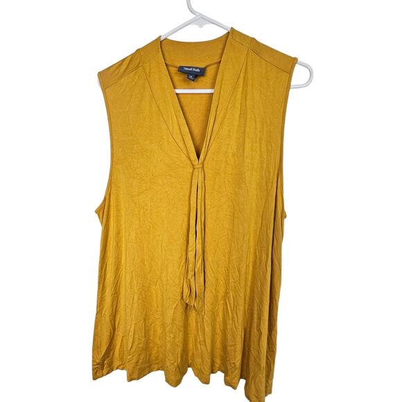 ModCloth Women Blouse Tie Front Plus Size 1X Stretch Pullover Career Office Work - Picture 1 of 7